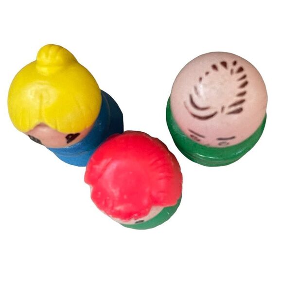 Vintage Fisher-Price Little People All Wood Lady Girl Man Cowboy 7 Piece Bundle - Picture 11 of 16